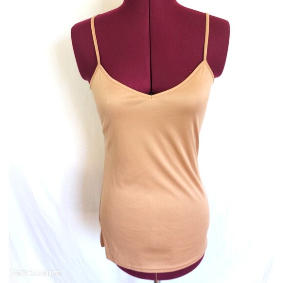 Cami Tank Top Camisole Nude Sz S Adjustable Spaghetti Straps - Picture 1 of 7